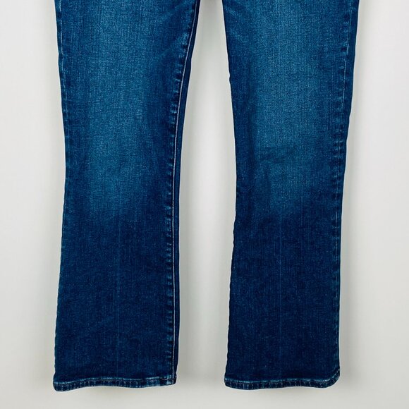 Madewell Mid-Rise Kickout Flare Jeans Crop Dark Medium Wash, Size 27 - Picture 2 of 12
